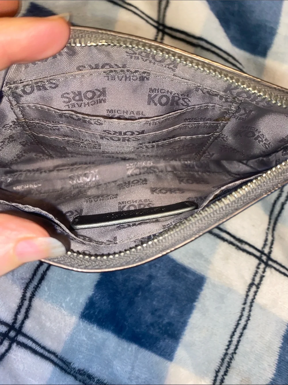 Michael Kors Metallic Bronze Wristlet Clutch